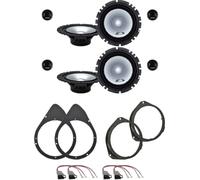 Kit 8 Casse ALPINE SXE-1750S per Fiat 500 dal 2007 al 2016 con 2 Supporti Anteriori, 2 Supporti Posteriori e 4 Connettori