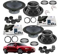 Kit 8 Casse Altoparlanti Audison Apk 165 2 vie Anteriori+Posteriori per Alfa 159