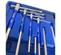 KIT 8 CHIAVI A T CON BARRA TORX T10-T55 TESTA A STELLA CROMO VANADIO SCORREVOLE