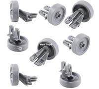 Kit 8 Pezzi Ruote Rotelline per Cesto Inferiore Lavastoviglie Whirlpool ADG686FD