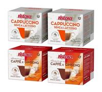 Kit 80 Capsule compatibili con Nescafé Dolce Gusto - 4 Cappuccino senza lattosio e 4 Caffè e Ginseng, 8 confezioni da 10, confezioni Ristora