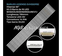 KIT 9 BARRE STRIP 16 LED TV HISENSE BX55X3U3030160902UREV1.1