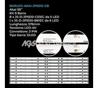 KIT 9 BARRE STRIP LED TV AKAI JS-D-JP5510-B61EC/C51EC E55DU1000 CTV500