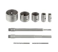 KIT 9 FRESE CAROTATRICI FRESA MURO 30 40 65 80 100 MM ASTA SDS MAX SDS PLUS