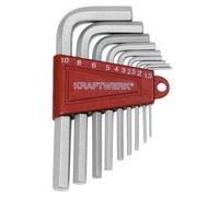 Kit 9 Pezzi Chiavi Esagonali Maschio a Brugola KRAFTWERK Utensili da 1,5 a 10 mm