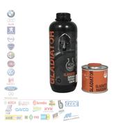 KIT A+B GLADIATOR BLACK YA1 SMALTO ACRILICO NERO 2K BICOMPONENTE BUCCIATO 1 LT