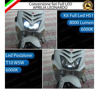 KIT A LED APRILIA LEONARDO ANABBAGLIANTE ABBAGLIANTE HS1 LUCE DI POSIZIONE T10