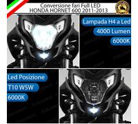 KIT A LED HONDA HORNET 600 2011-2013 ANABB ABBAGLIANTE H4 LUCE DI POSIZIONE T10