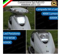 KIT A LED YAMAHA VITY 125 ANABBAGLIANTE ABBAGLIANTE H4 POSIZIONE T10 6000K