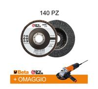 KIT ABRA BETA 140 DISCHI MONOLAMELLARI ZIRCONIO 115 MM GRANA 40 + SMERIGLIATRICE