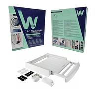 Kit Colonna Bucato Universale Premium con Ripiano e Stendibiancheria SKP101 Bianco 60 x 60 cm
