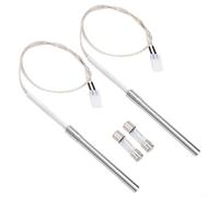 Kit Accenditore per Hot Rod 2 per Griglia Pellet Kit Accenditore | 2 accenditori per hot rod, 2 fusibili inclusi, riavvio fiamma, materiale , per facile montaggio