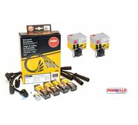 KIT ACCENSIONE NGK FIAT PUNTO 55 60 75 | 2 BOBINE 48013 + CAVI 8192 + 4 CANDELE