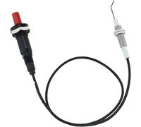 Kit accensione piezoelettrica a pulsante con cavo da 50,8 cm, ricambio universale per accensione a gas, funziona con grill, braciere, forno e riscaldatore, nero