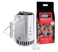 WEBER Ciminiera di Accensione per Barbecue con 2 kg di bricchette e 6 accendifuoco - 17631