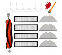 Kit Accessori 17 Pezzi per Dreame D9, D9 Max, D9 Max Gen2, D9 Pro, L10 Pro | 1 Spazzola Principale, 6 Laterali, 4 Filtri, 4 Panni Mocio, 2 Spazzole Pulizia, Antigroviglio, Lavabile e Riutilizzabile
