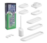 KIT ACCESSORI BAGNO SERIE LUCA MOD NEW 9 PZ Bianco Accessori Bagno Metaform
