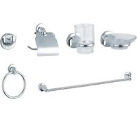 KIT ACCESSORI BAGNO SET 6pz SERIE TONDO CROMO