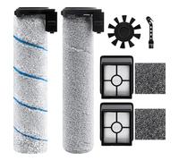 Kit accessori di ricambio compatibile con ROWENTA X-Clean 2 / X-Clean 4 aspirapolvere lavapavimenti senza fili, 2 spazzole a rullo, 2 filtri, 1 spazzola per la pulizia, 1 spazzola laterale