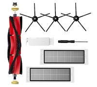 Kit Accessori di Ricambio per Aspirapolvere Xiaomi Roborock S5 Max S6 Max S6 Pure S6 MaxV, Sostituzione per Roborock S50 S51 S55 S5 S60 S65 S6, 5 Bracci Spazzola Laterale in Morbido Silicone Nero