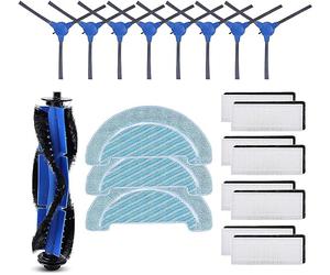 Kit accessori di ricambio per robot aspirapolvere Cecotec Conga 1090 1790 - 1 spazzola principale, 8 filtri HEPA, 8 spazzole laterali, 3 panni - per Conga 1990 1099 1760 1970