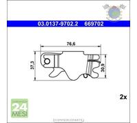 Kit accessori ganasce freno ATE Posteriore per BMW 3 F34 325 E90 320