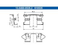 Set di accessori, pastiglia del freno a disco ATE 13.0460-0535.2