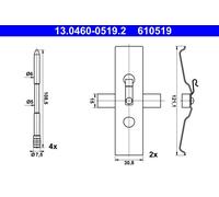 Kit accessori, Pastiglia freno Assale anteriore per VW TOUAREG