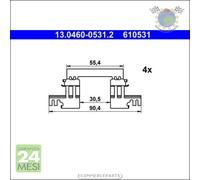 Kit accessori pastiglie freno ATE Anteriore per MAZDA CX-3 3