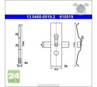 Kit accessori pastiglie freno ATE Anteriore per VW TOUAREG