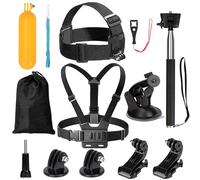Kit accessori per action cam, 9-1 accessori per fotocamera Sport con Cinturino pettorale Fascia Testa, compatibile con GoPro Hero10/9/8/7/6, SJCAM Fotocamera YI Crosstour AKASO e altre