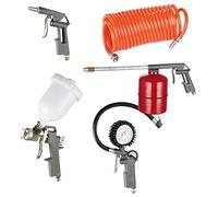 KIT COMPRESSORE PISTOLE GONFIAGGIO SOFFIAGGIO LAVAGGIO VERNICIATURA AEROGRAFO