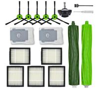 Kit accessori per iRobot Roomba J Plus Series J5+ J6+ J7+ J8+ J9+ - 1 spazzola principale, 2 sacchetti, 5 spazzole laterali nere, 5 filtri, 1 ruota anteriore pivotante (Nessuna Combo j7+, j9+)