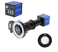 Kit accessori per microscopio 5 1MP 1080p Obiettivo al microscopio portatile 180x USB Telecamera for microscopio digitale elettronico industriale Vetrini per microscopio (Color : Bule 2X Camera Kit)