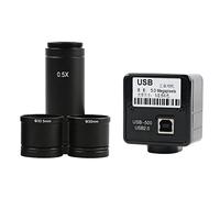 Kit accessori per microscopio 5MP USB Video Digital Video Digital Microscopio 0,5X oculare c-mount 23,2 mm Adattatore 30/30,5 mm Anello Vetrini per microscopio (Color : A)