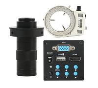 Kit accessori per microscopio Camera microscopio video da 1/2 "1080p 10 0x 130x 180x 200x 300x 500x C LENS MOUNT ZOOM Vetrini per microscopio (Color : With 130x lens Light)