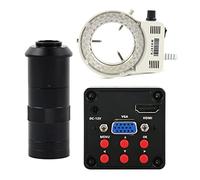 Kit accessori per microscopio IMX307 13MP 1080p HDMI VGA Lente C-Mount Caloscopio Video Microscopio Video PORTATO Luce Vetrini per microscopio (Color : With 100X Lens Light)