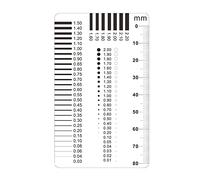 Kit accessori per microscopio Misurare il sovrano del righello del film trasparente del passaggio Diametro dei punti: 0,05-2,0 mm.Spessore della linea: 0,03-2,2 mm.Dimensione: 90x55mm. Materiale: anim