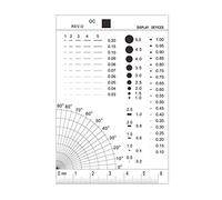 Kit accessori per microscopio Misurare il sovrano del righello del film trasparente del passaggio Diametro dei punti: 0,05-2,0 mm.Spessore della linea: 0,03-2,2 mm.Dimensione: 90x55mm. Materiale: anim