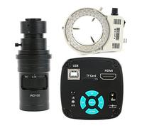 Kit accessori per microscopio UHD 4K 1080P 48MP Video Lab HDMI USB Fotocamera for microscopio 10 0x 130x 180x 200x 300x 500x Zoom C Monte PORTATO Luce Vetrini per microscopio