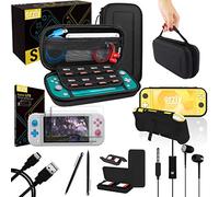 Kit Accessori per Nintendo Switch Lite - Include: Custodia e Pellicola Protettiva Switch Lite, Grip Case Cover, Cavo USB, Cuffie, e altri accessori Switch Lite [Nero]