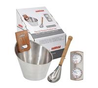 Kit accessori per sauna tradizionale Harvia secchiello mestolo termoigrometro