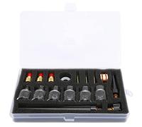 Kit accessori per torcia saldatura kit ad alta temperatura resistente alla tazza di vetro ugello morsetto di tungsteno set di sostituzione completo per strumenti di saldatura
