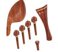 Kit accessori per violino Violino Set 7 Pz/set 3/4 4/4 Mentoniera Cordiera Tunning Pioli Puntale In Palissandro Intarsiato Bosso Sostituzione Accessori Per Violino