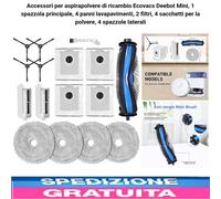 Kit Accessori Ricambio per Ecovacs Deebot Mini Spazzola Filtri Panni Sacchetti