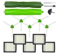 Kit accessori ricambio per iRobot Roomba i/E Series i1 i1+ i2 i2+ i3 i3+ i4 i4+ i5 i5+ i6 i6+ i7 i7+ i8 i8+, e5/e6 - 1 spazzola principale, 5 spazzole laterali verdi, 5 filtri, 1 ruota anteriore