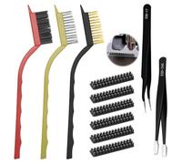 Kit accessori stampante 3D - Set pulizia 11 pezzi con 6 spazzole silicone ugello, 3 spazzole rame e 2 pinzette - Compatibile Bambu Lab A1, nozzle cleaner per residui di filamento