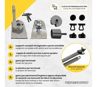 Kit Accessori Tenda da Sole a Caduta - Completo per Riparazione e Montaggio - MISURA DIAMETRO RULLO: 60, Con: Ganci a pavimento, Colore principale: Grigio antracite