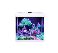 Kit Acquario Desktop Tutto-in-uno, Vasca In Vetro Temperato Trasparente Con Luce LED Regolabile Per Piante E Filtro A Circolazione Silenzioso, Tutte Le Decorazioni Acquatiche Incluse(31.7x21x35cm)