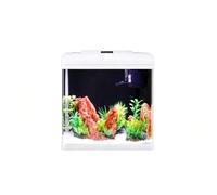 Kit Acquario Desktop Tutto-in-uno, Vasca In Vetro Temperato Trasparente Con Luce LED Regolabile Per Piante E Filtro A Circolazione Silenzioso, Tutte Le Decorazioni Acquatiche Incluse(23.7x18x27cm)